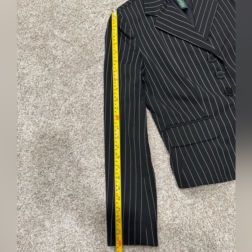 Lauren Ralph Lauren Black Pinstripe Blazer - Picture 9 of 15